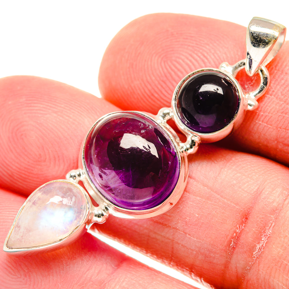 Rainbow Moonstone Pendants handcrafted by Anasilvercos - PD21683