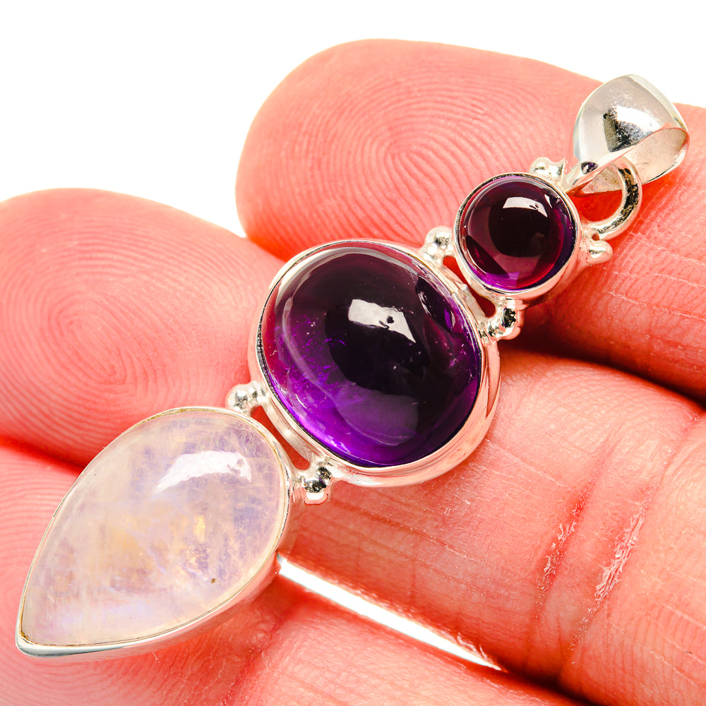 Rainbow Moonstone Pendants handcrafted by Anasilvercos - PD21684