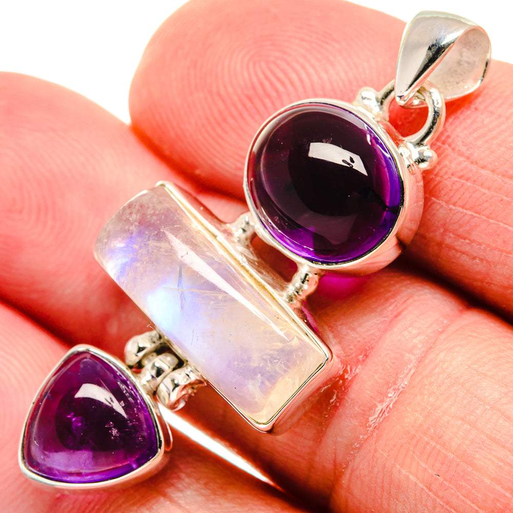 Rainbow Moonstone Pendants handcrafted by Anasilvercos - PD21685
