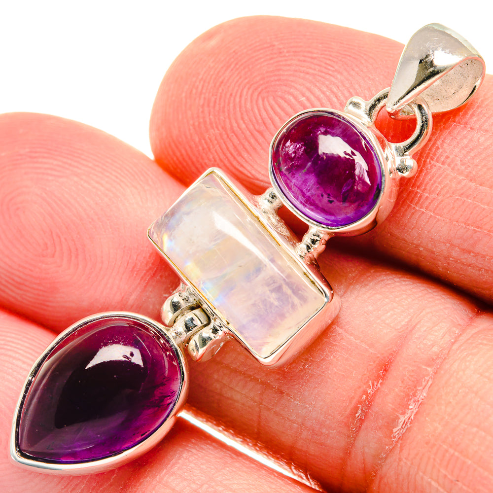 Rainbow Moonstone Pendants handcrafted by Anasilvercos - PD21687
