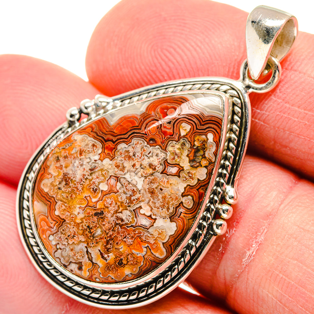 Crazy Lace Agate Pendants handcrafted by Anasilvercos - PD21705