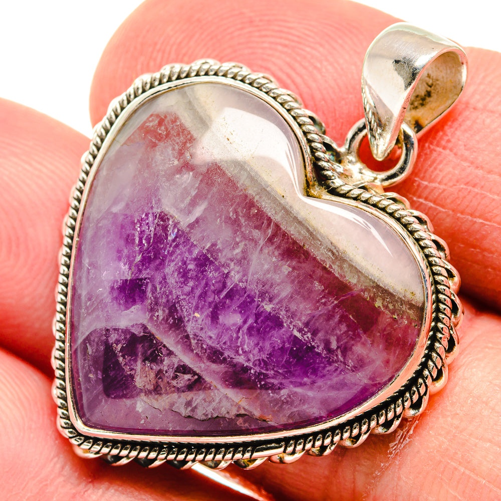 Chevron Amethyst Pendants handcrafted by Anasilvercos - PD21716