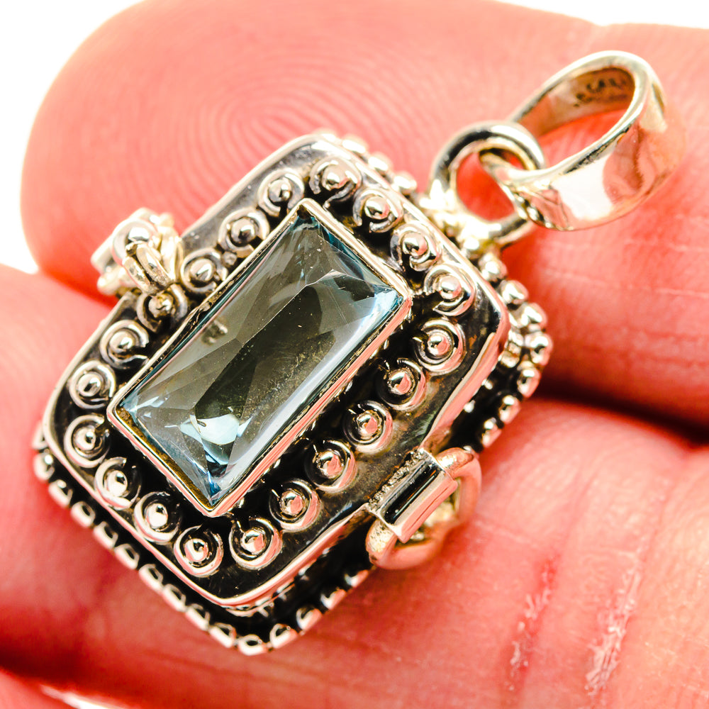 Swiss Blue Topaz Pendants handcrafted by Anasilvercos - PD21718