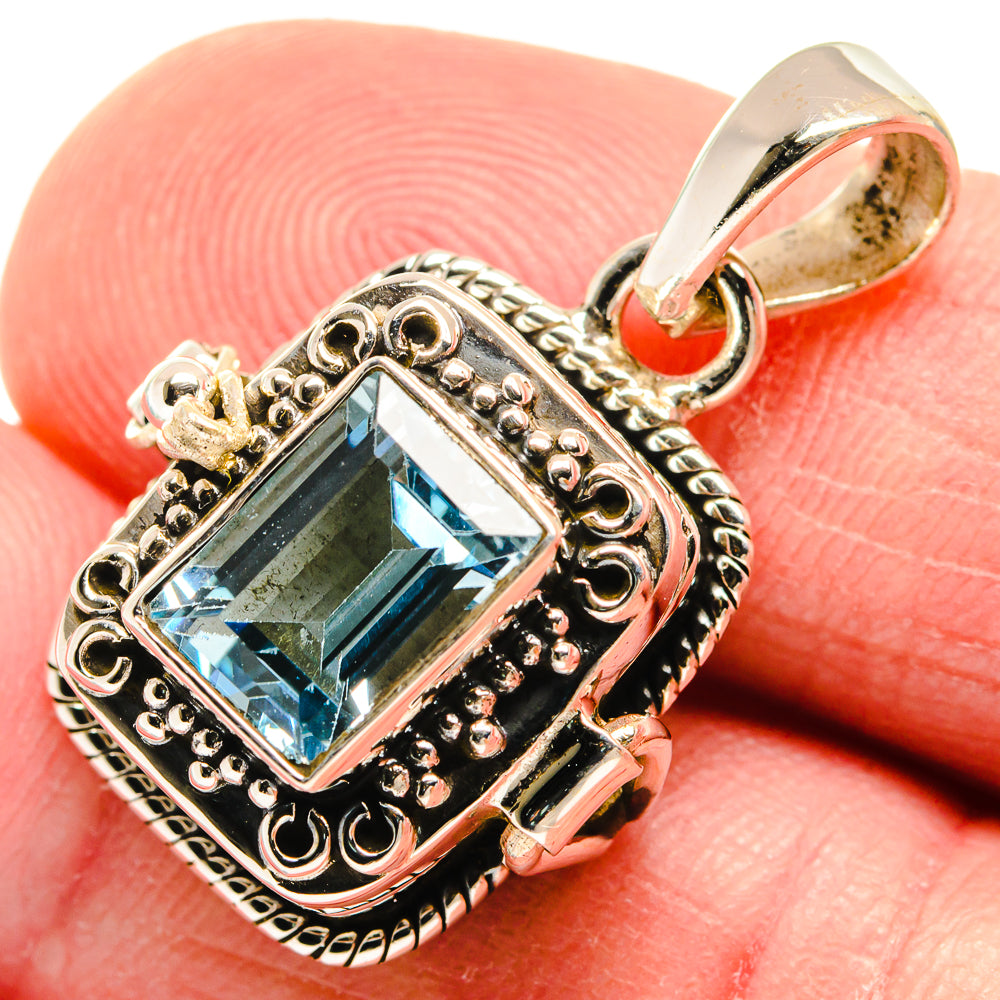 Blue Topaz Pendants handcrafted by Anasilvercos - PD21732