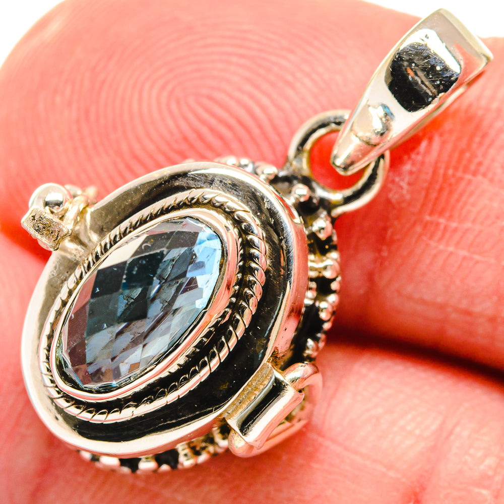 Swiss Blue Topaz Pendants handcrafted by Anasilvercos - PD21734
