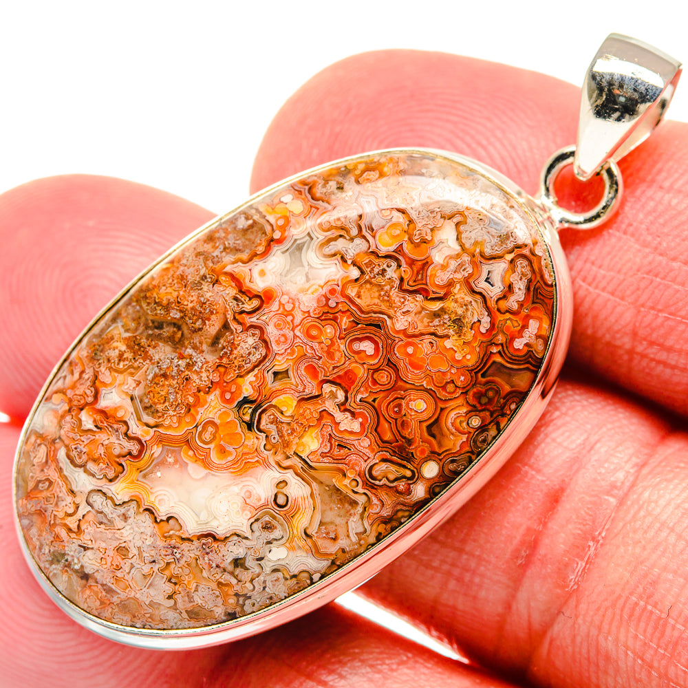 Crazy Lace Agate Pendants handcrafted by Anasilvercos - PD21747