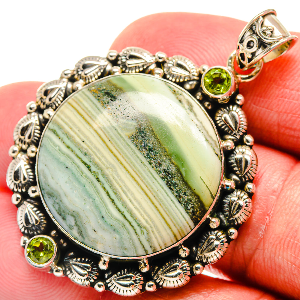 Rainforest Jasper, Peridot Pendants handcrafted by Anasilvercos - PD21749