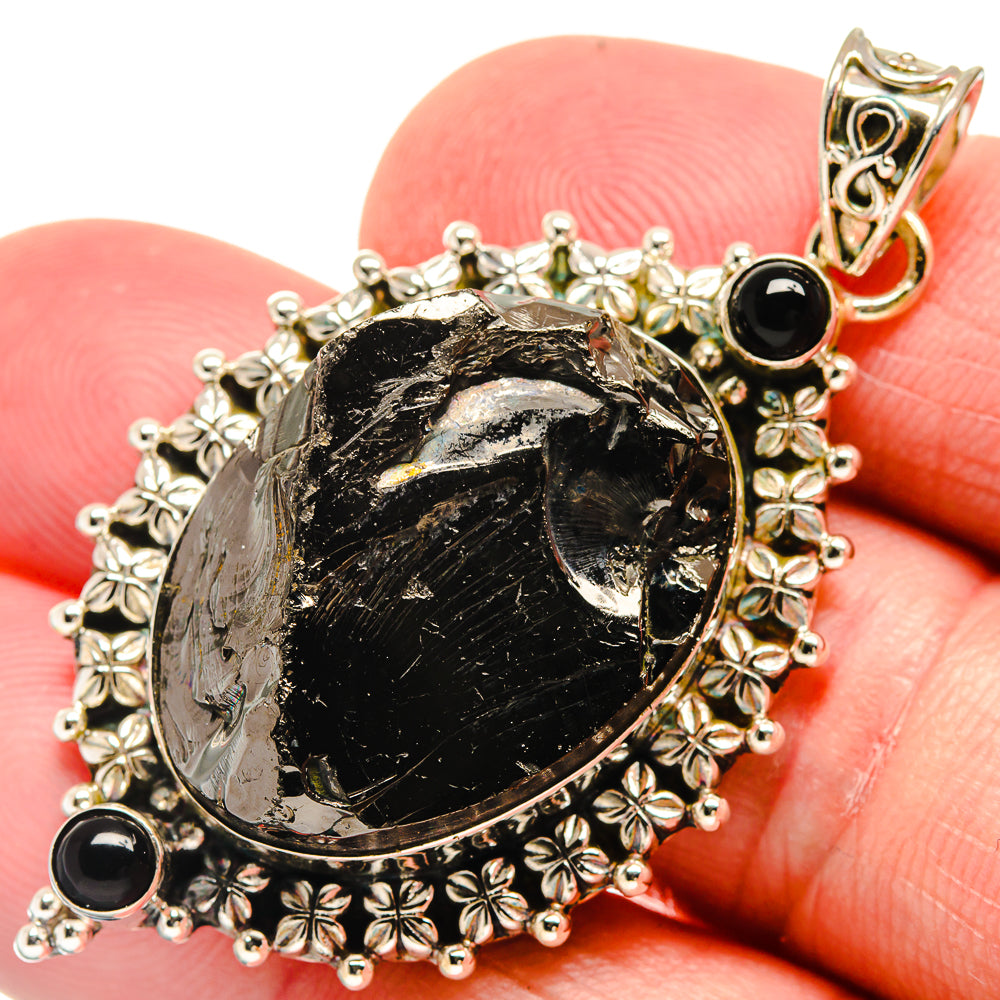 Shungite, Black Onyx Pendants handcrafted by Anasilvercos - PD21757