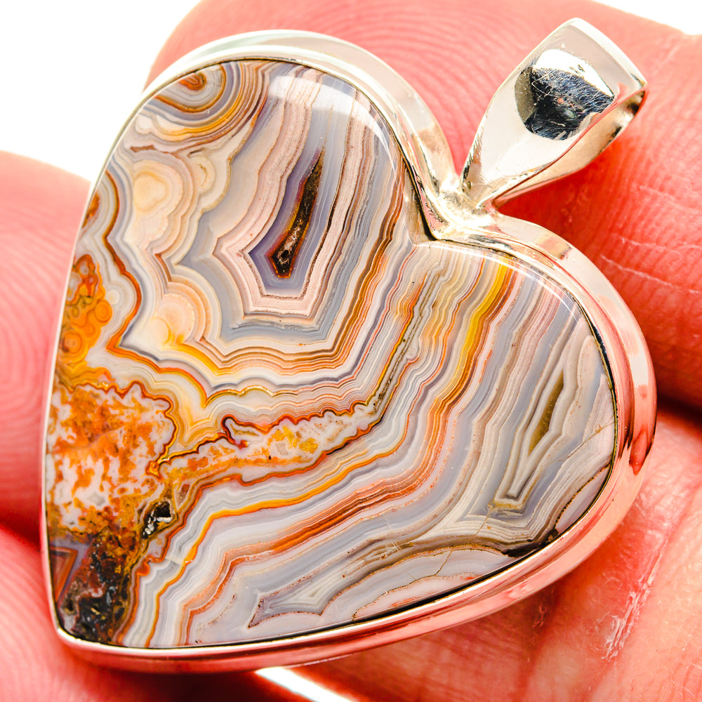 Crazy Lace Agate Pendants handcrafted by Anasilvercos - PD21760