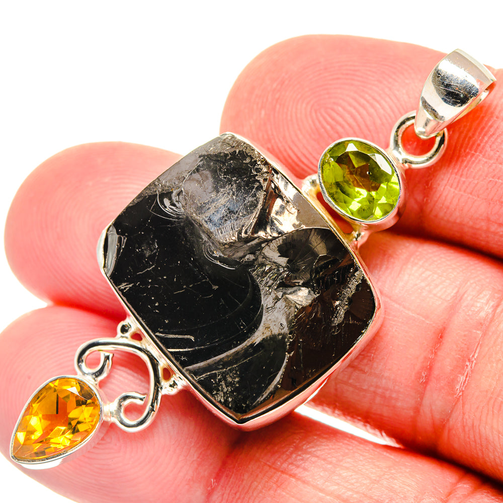 Shungite, Citrine, Peridot Pendants handcrafted by Anasilvercos - PD21796