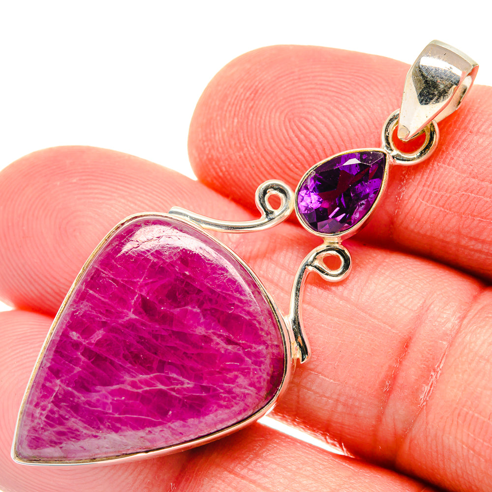 Ruby, Amethyst Pendants handcrafted by Anasilvercos - PD21797
