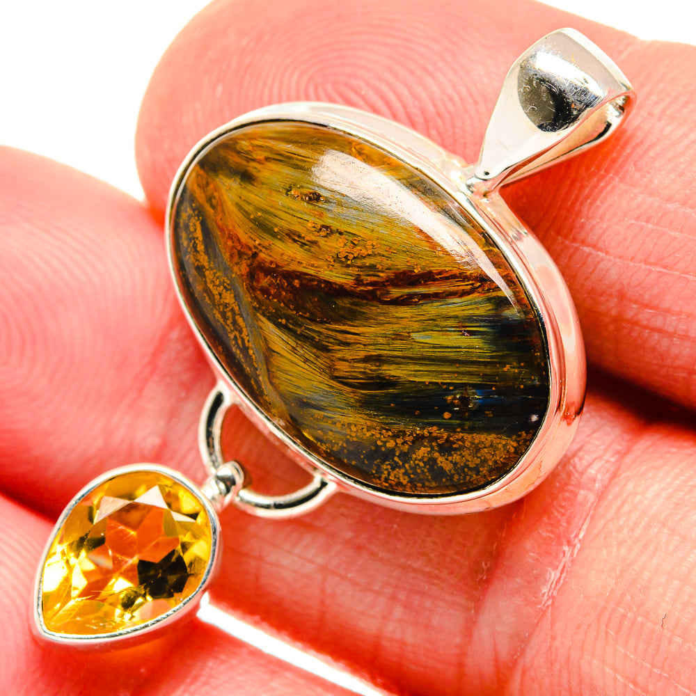 Pietersite, Citrine Pendants handcrafted by Anasilvercos - PD21810