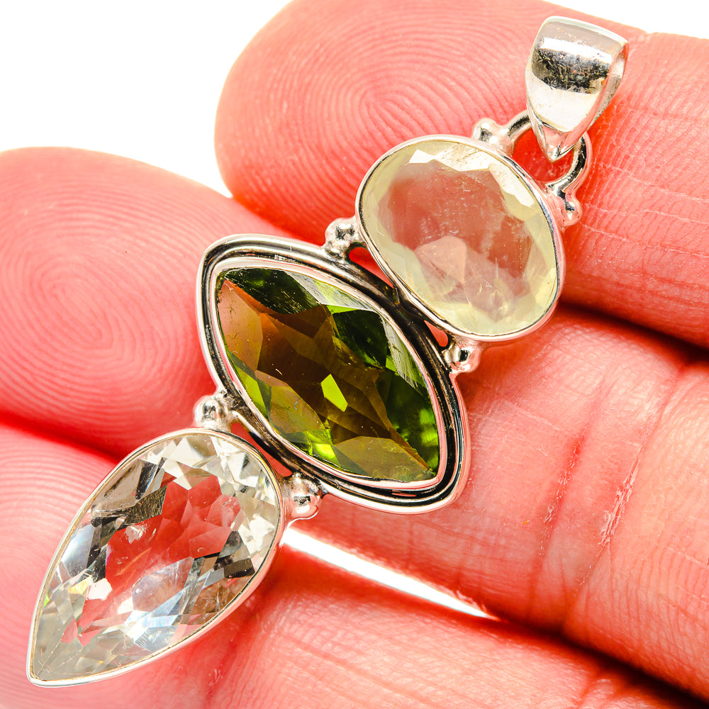 Peridot, Green Amethyst Pendants handcrafted by Anasilvercos - PD21853