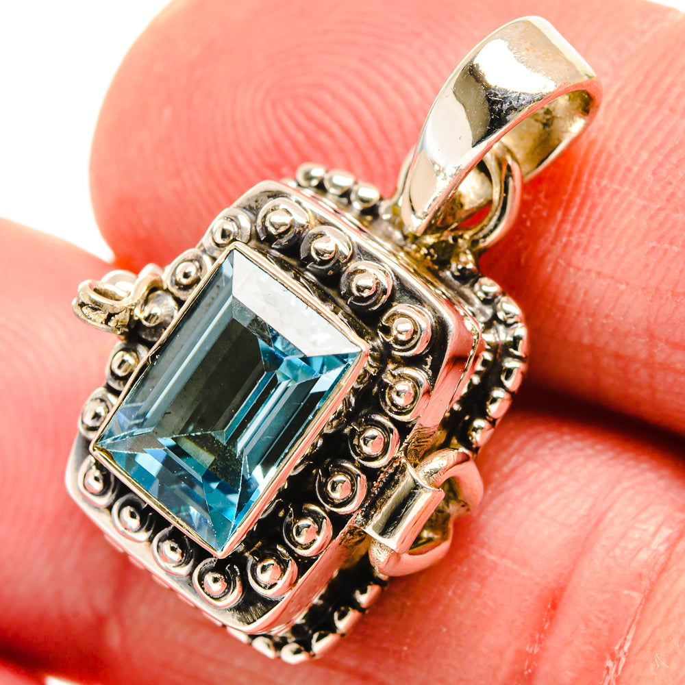 Blue Topaz Pendants handcrafted by Anasilvercos - PD21863