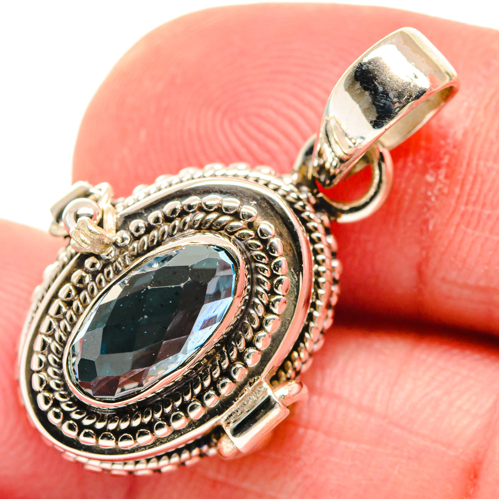 Swiss Blue Topaz Pendants handcrafted by Anasilvercos - PD21866