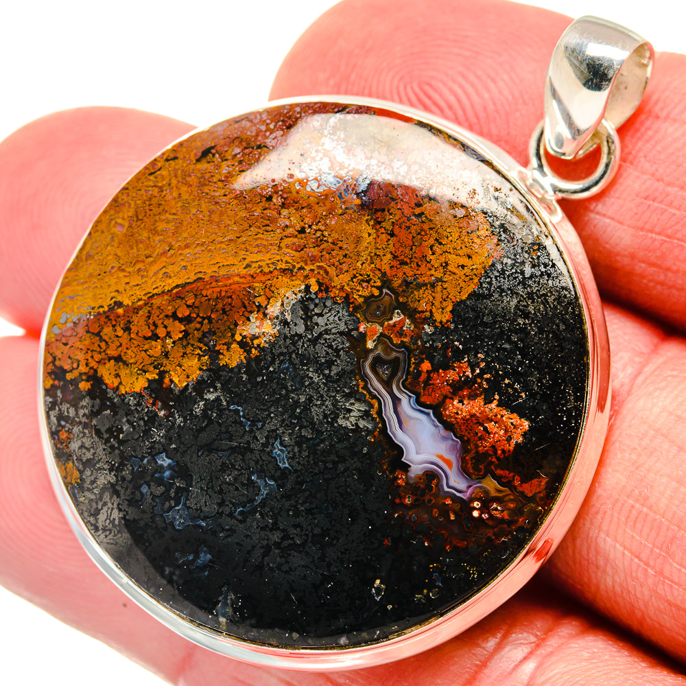 Indonesian Plume Agate Pendants handcrafted by Anasilvercos - PD21891