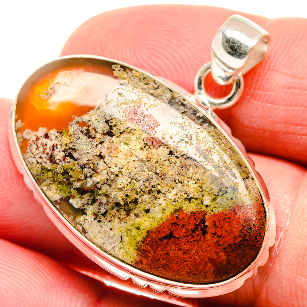 Indonesian Plume Agate Pendants handcrafted by Anasilvercos - PD21943