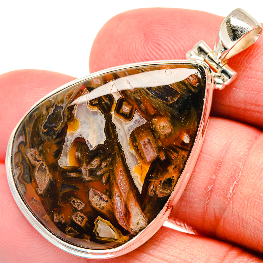 Turkish Tube Agate Pendants handcrafted by Anasilvercos - PD21951