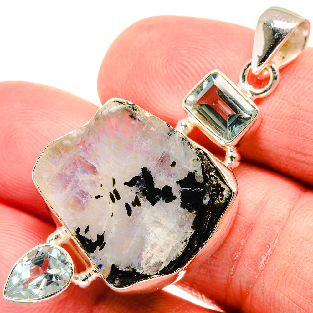 Rainbow Moonstone Pendants handcrafted by Anasilvercos - PD21952