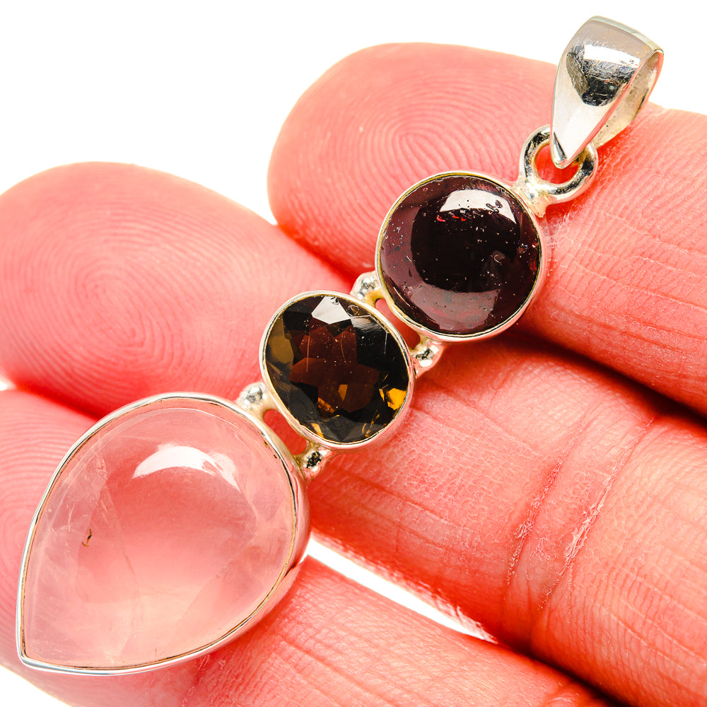 Rose Quartz Pendants handcrafted by Anasilvercos - PD21972