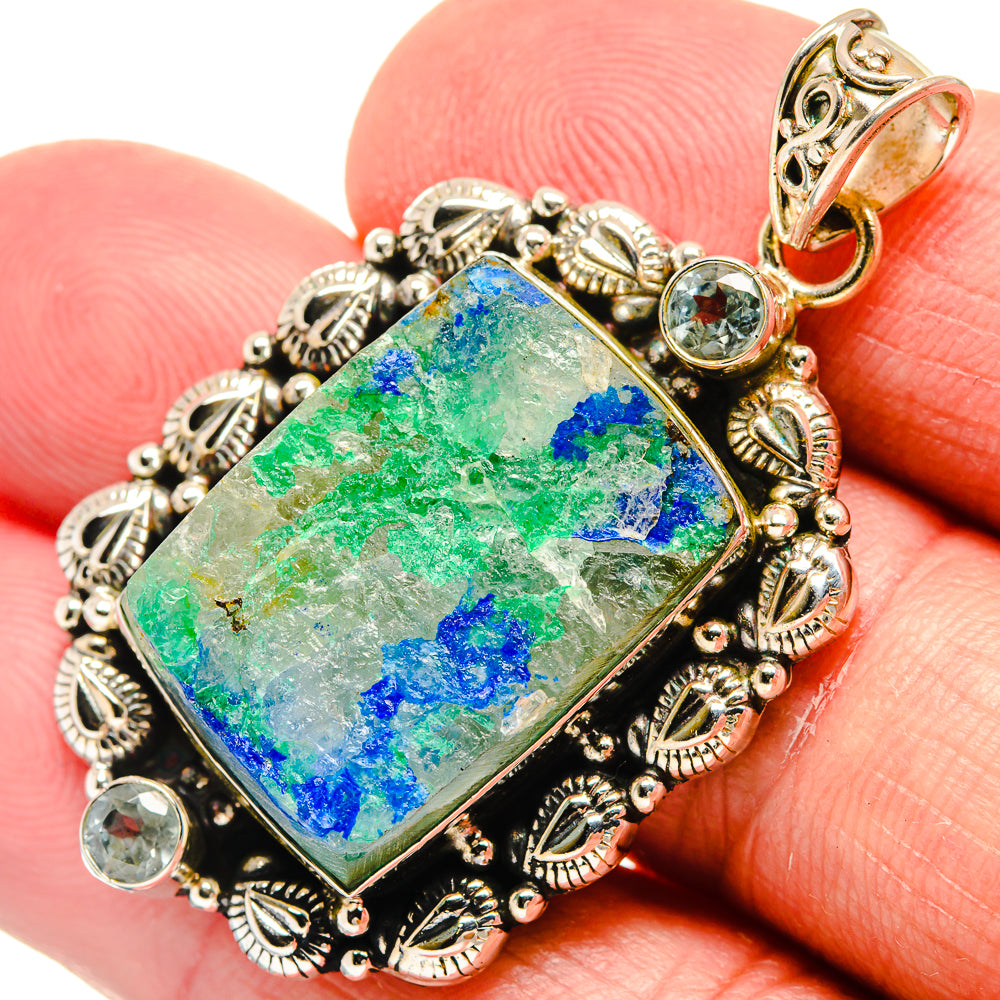Azurite Malachite Pendants handcrafted by Anasilvercos - PD22030