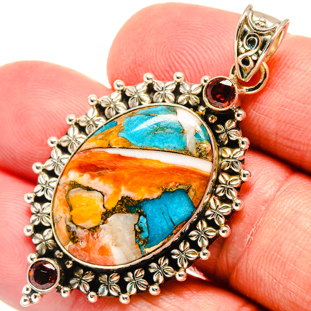 Spiny Oyster Turquoise Pendants handcrafted by Anasilvercos - PD22042
