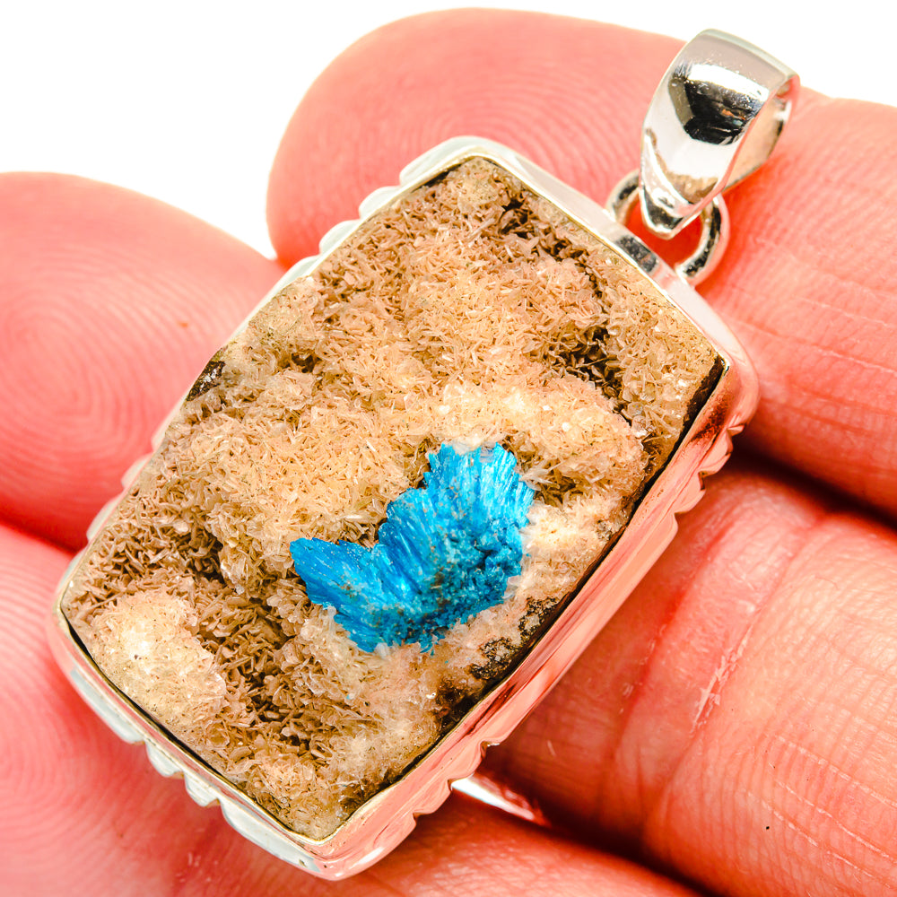 Cavansite Crystal Pendants handcrafted by Anasilvercos - PD22056