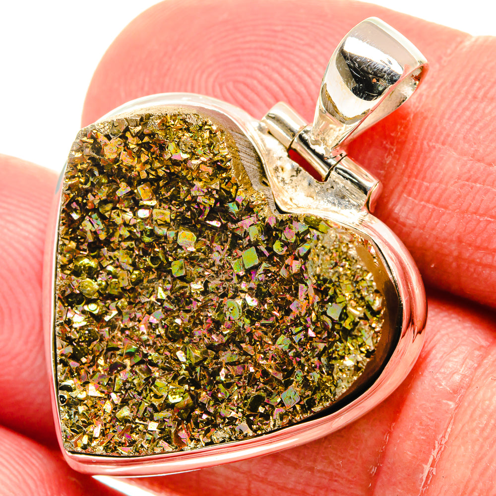Spectro Pyrite Druzy Pendants handcrafted by Anasilvercos - PD22058
