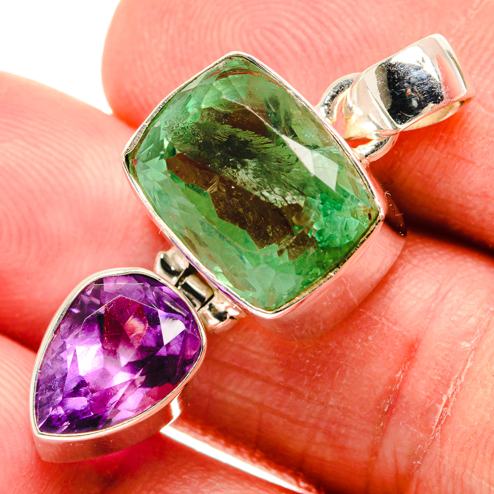 Green Tourmaline Pendants handcrafted by Anasilvercos - PD22086