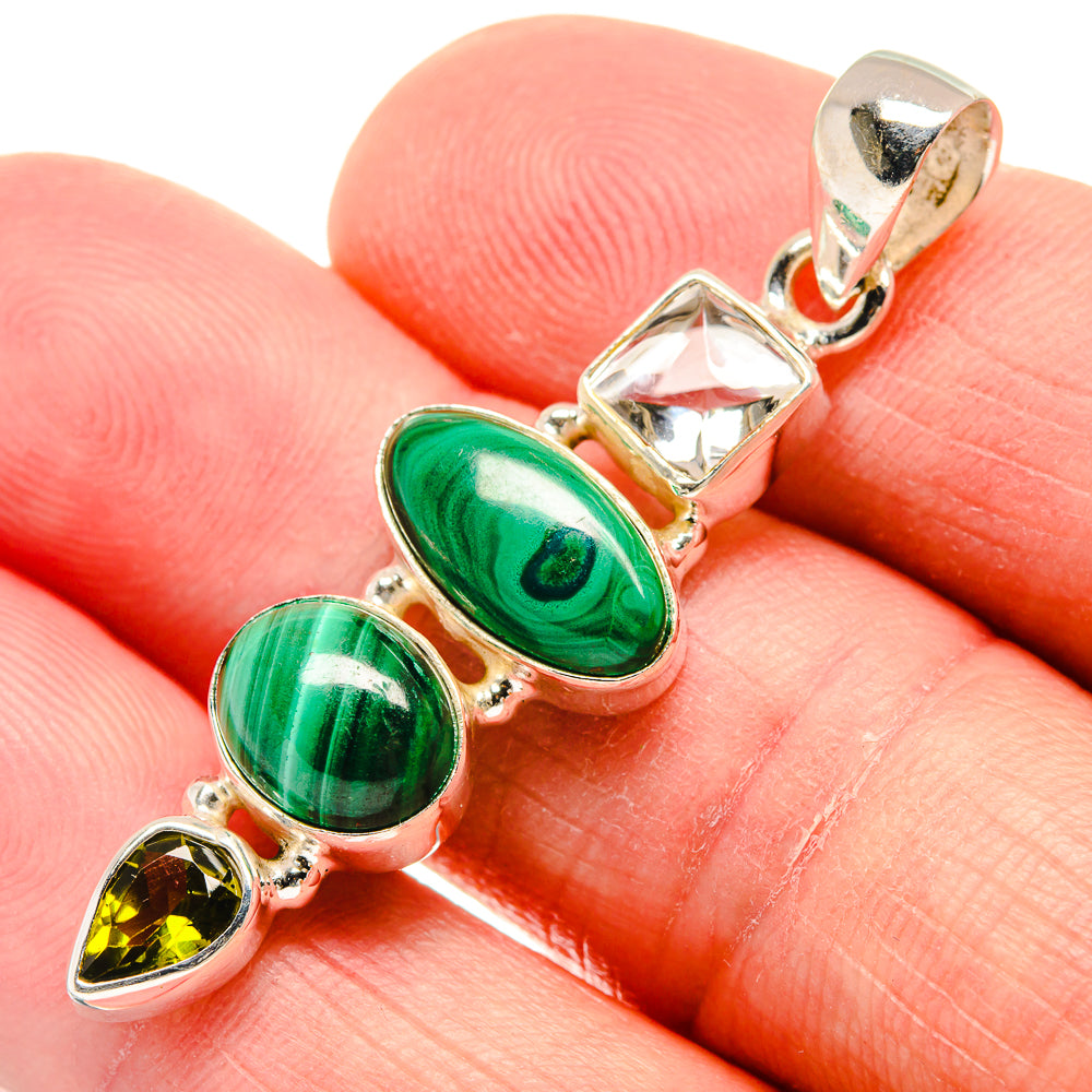 Malachite Pendants handcrafted by Anasilvercos - PD22095