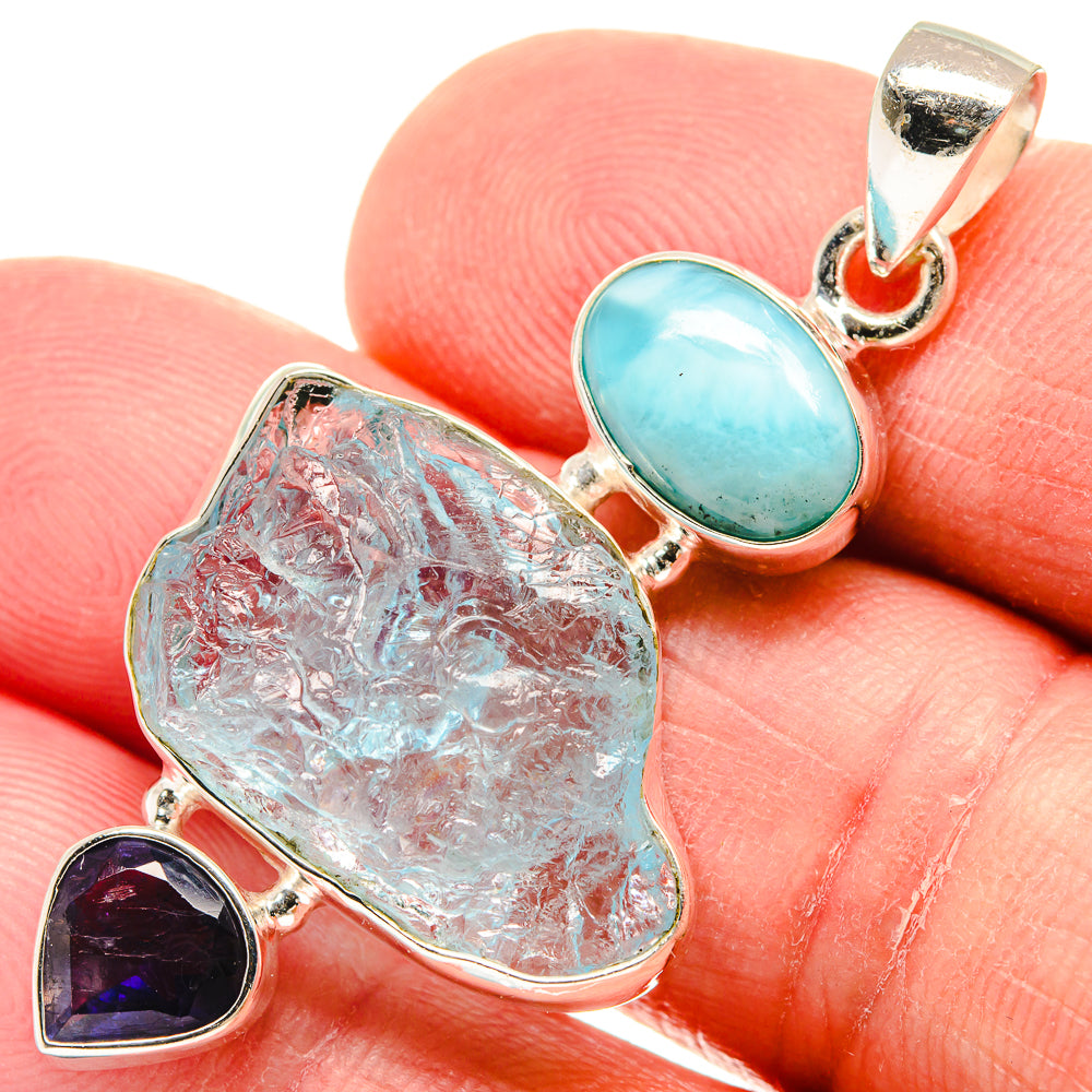 Aquamarine Pendants handcrafted by Anasilvercos - PD22097