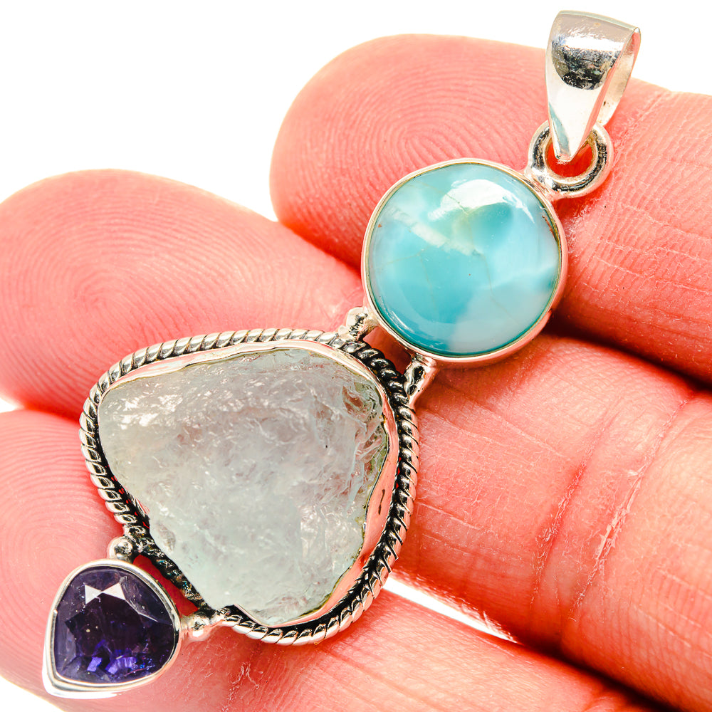 Aquamarine Pendants handcrafted by Anasilvercos - PD22099