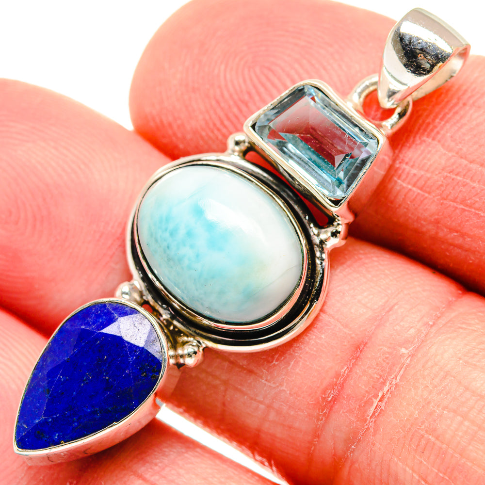 Larimar Pendants handcrafted by Anasilvercos - PD22101