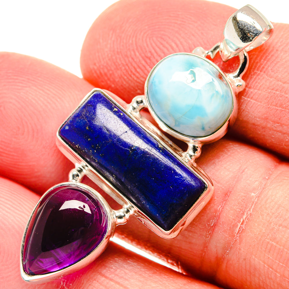Lapis Lazuli Pendants handcrafted by Anasilvercos - PD22104