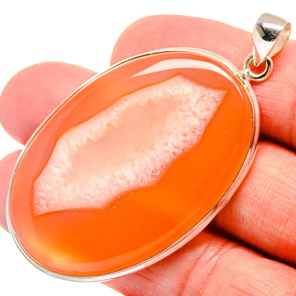 Orange Geode Pendants handcrafted by Anasilvercos - PD22111