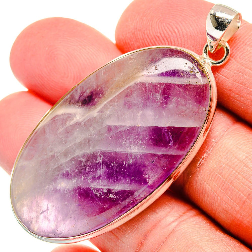 Chevron Amethyst Pendants handcrafted by Anasilvercos - PD22115