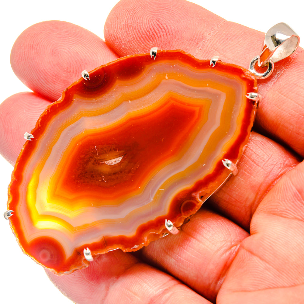 Red Geode Slice Pendants handcrafted by Anasilvercos - PD22118