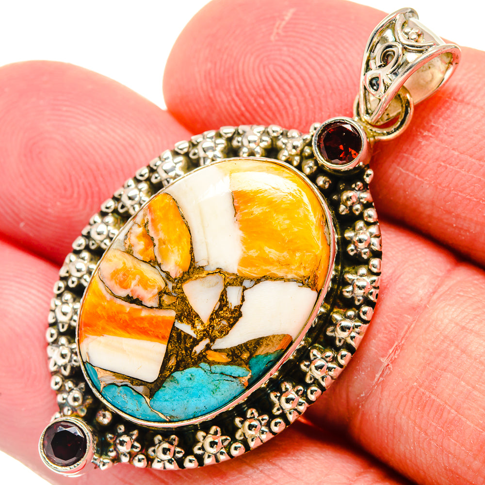 Spiny Oyster Turquoise Pendants handcrafted by Anasilvercos - PD22135