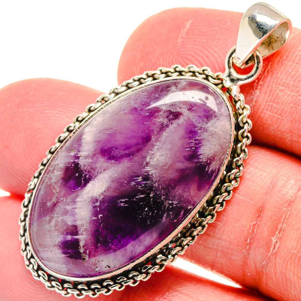 Chevron Amethyst Pendants handcrafted by Anasilvercos - PD22166