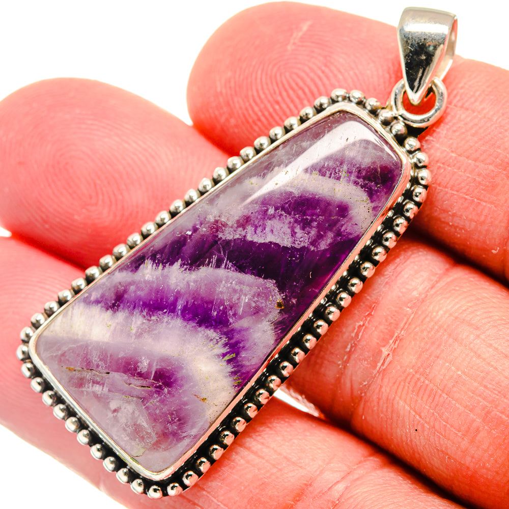 Chevron Amethyst Pendants handcrafted by Anasilvercos - PD22167