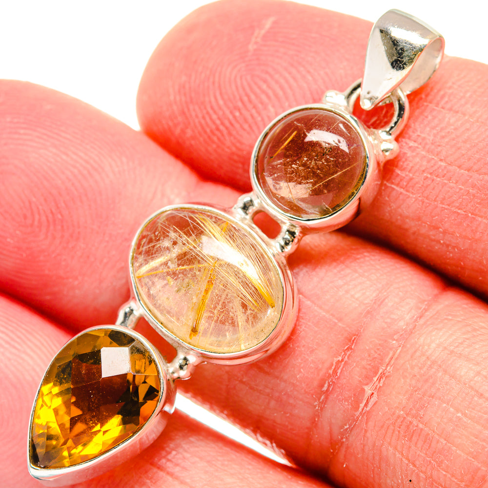 Rutilated Quartz Pendants handcrafted by Anasilvercos - PD22172