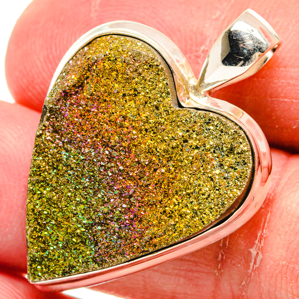 Spectro Pyrite Druzy Pendants handcrafted by Anasilvercos - PD22225