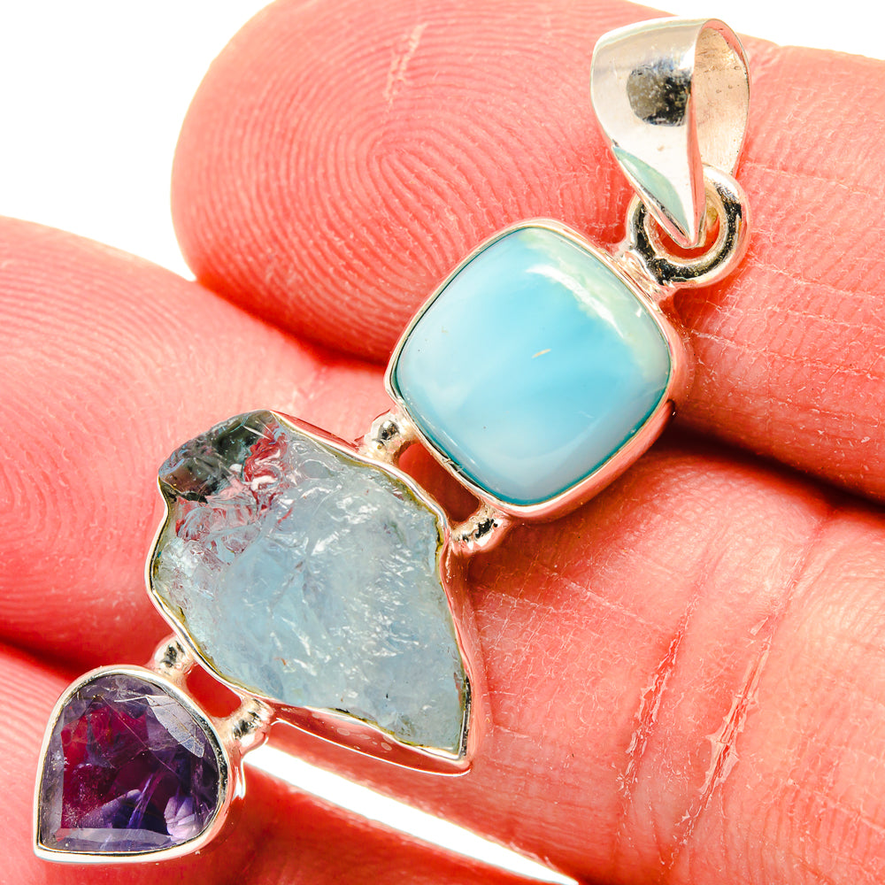 Aquamarine Pendants handcrafted by Anasilvercos - PD22228