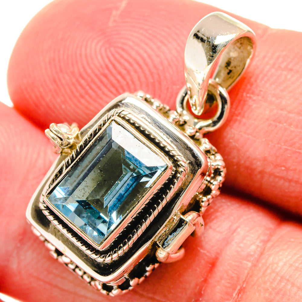 Blue Topaz Pendants handcrafted by Anasilvercos - PD22245