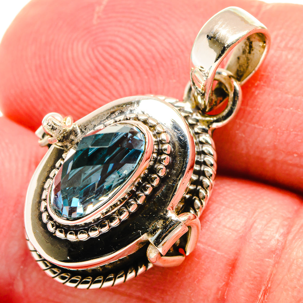 Blue Topaz Pendants handcrafted by Anasilvercos - PD22246