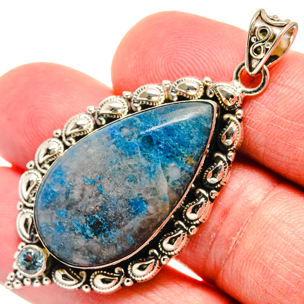 Chrysocolla In Quartz Pendants handcrafted by Anasilvercos - PD22293