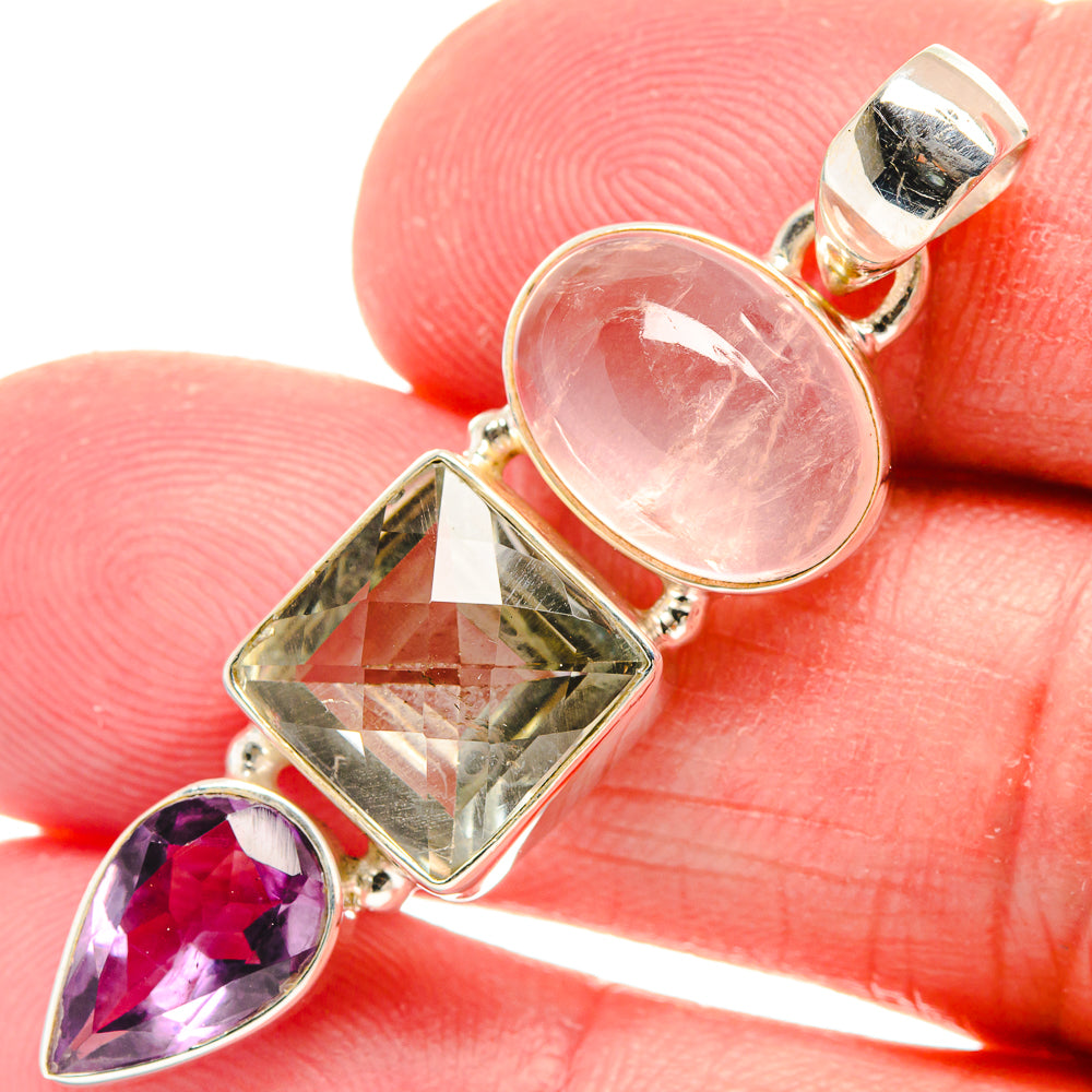 Green Amethyst Pendants handcrafted by Anasilvercos - PD22314