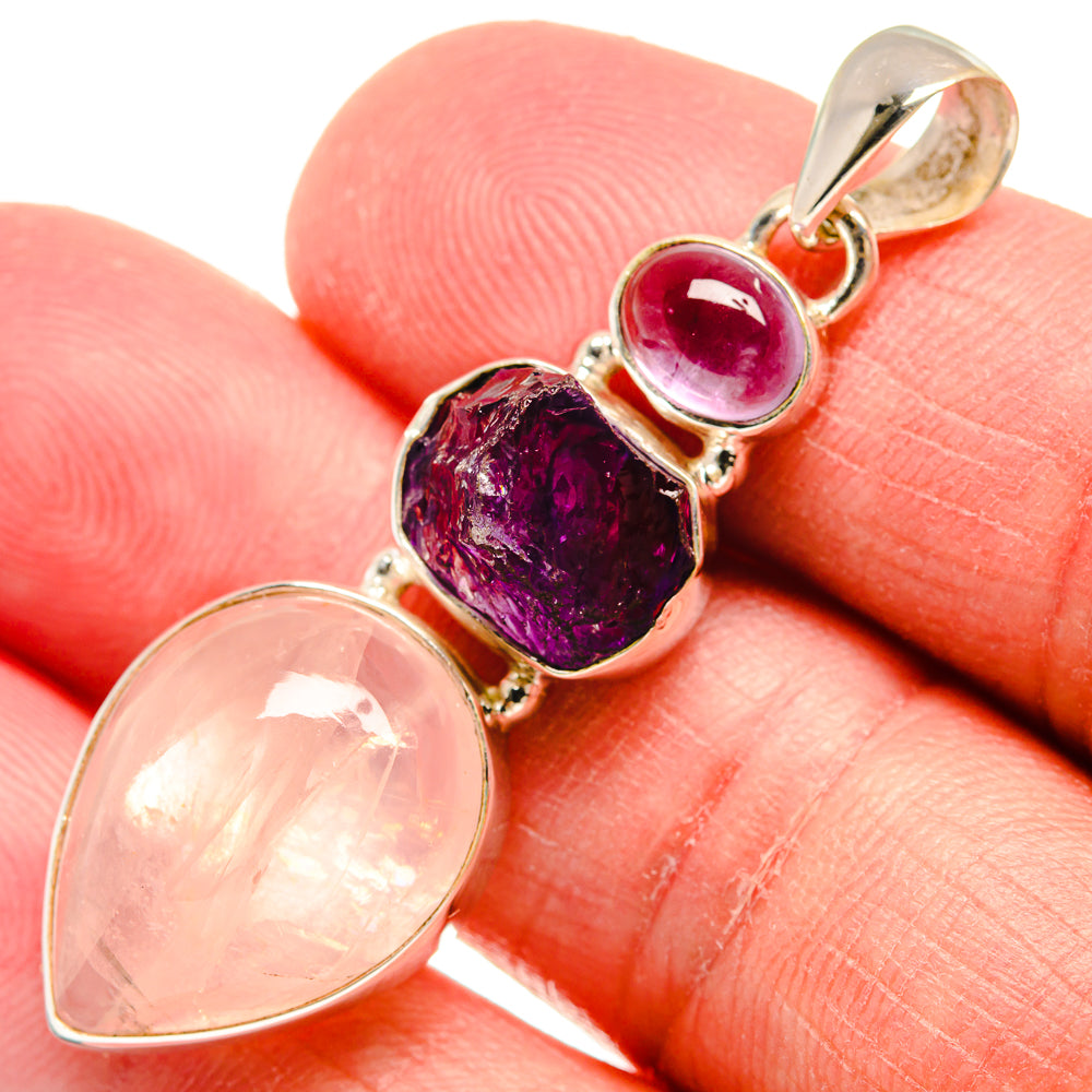 Rose Quartz Pendants handcrafted by Anasilvercos - PD22328