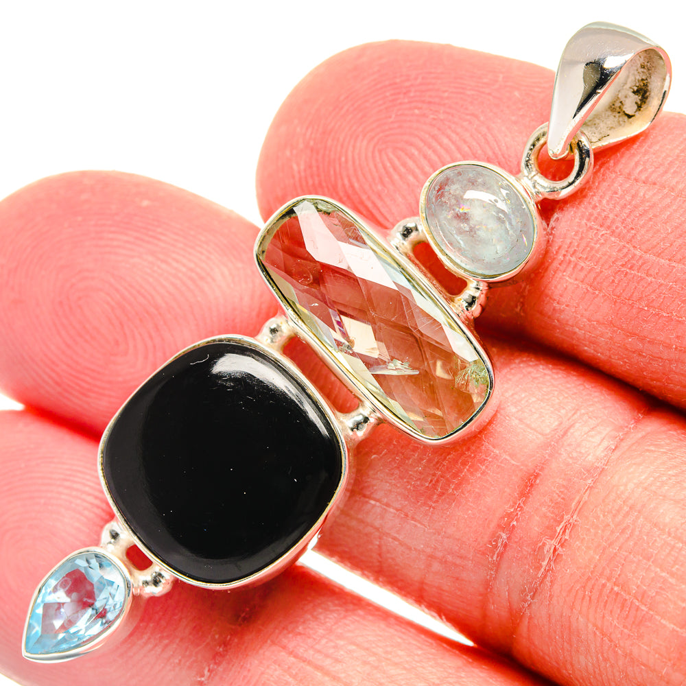 Black Onyx Pendants handcrafted by Anasilvercos - PD22330