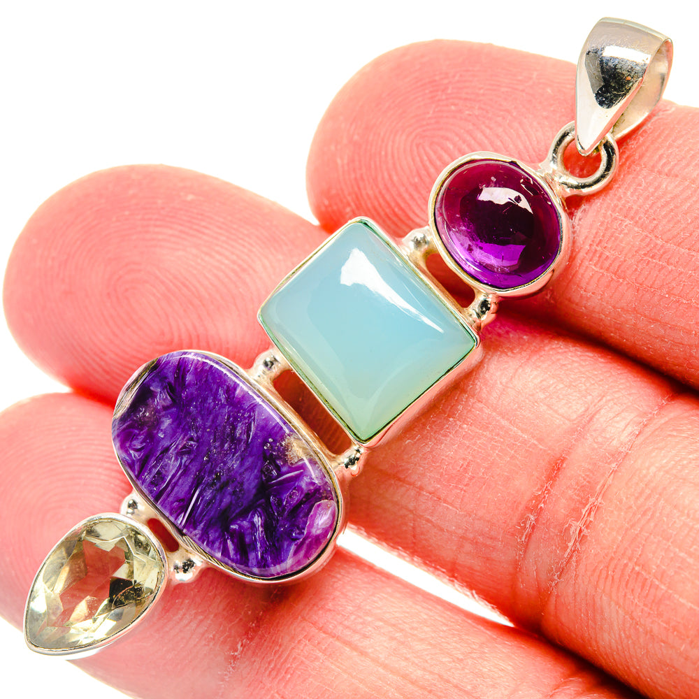 Charoite Pendants handcrafted by Anasilvercos - PD22331